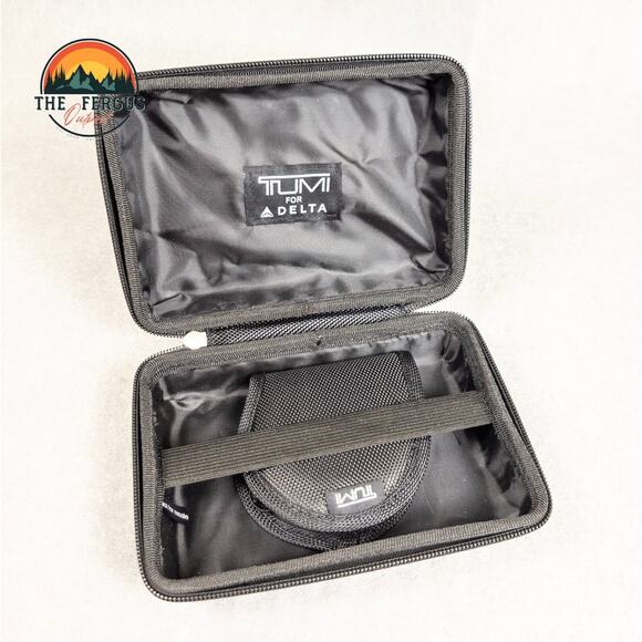 TUMI For Delta Amenity Travel Bag Hard Shell Toiletry Kit Case Gray With Mask - Picture 8 of 13